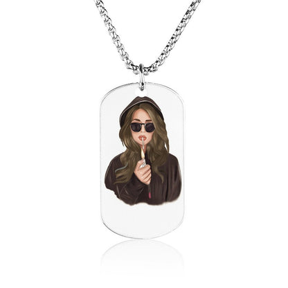 Collana a Piastrina Personalizzata in Acciaio al Titanio
