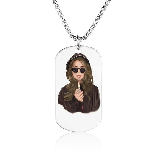 Collana a Piastrina Personalizzata in Acciaio al Titanio