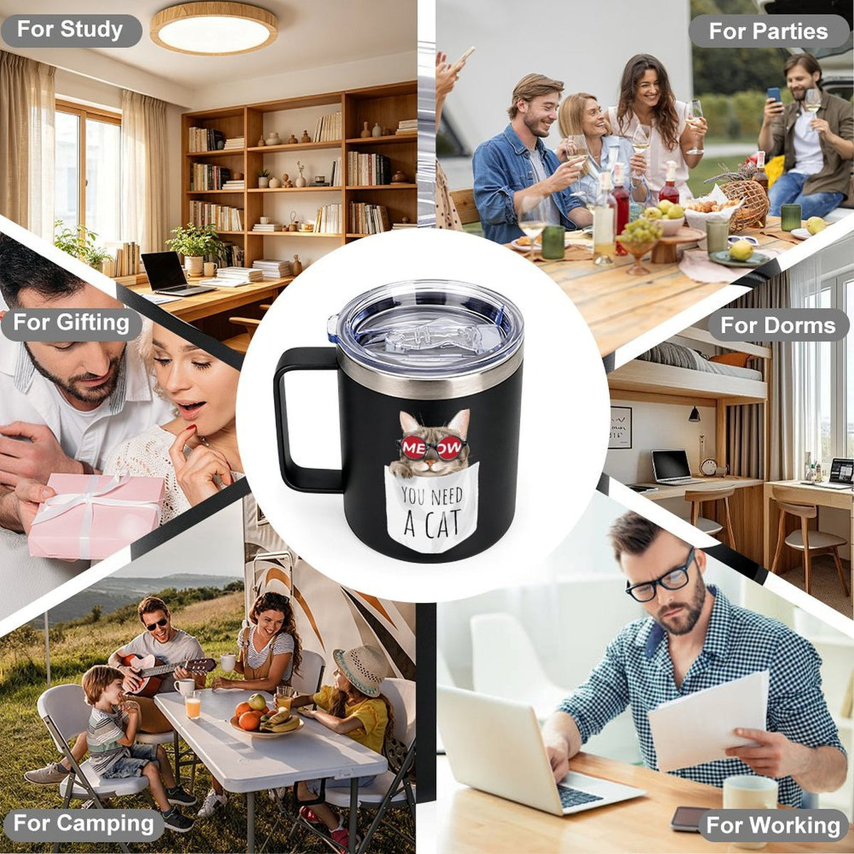 Tazza Termica Personalizzabile in Acciaio Inox 12oz Doppia Parete