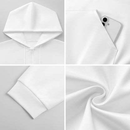 Felpa donna con cappuccio e zip completa in tessuto ad aria personalizzabile