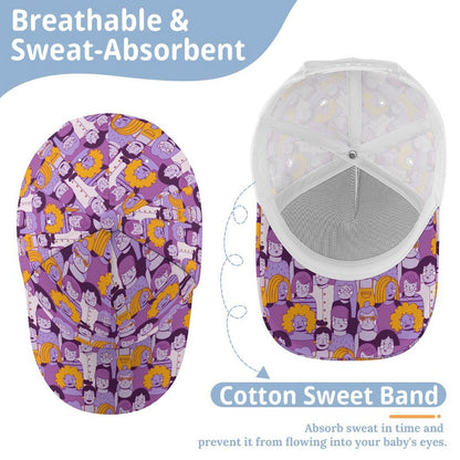 Cappellino Baseball Personalizzato per Bambini in Poliestere con Visiera Rigida e Stampa Full-Panel