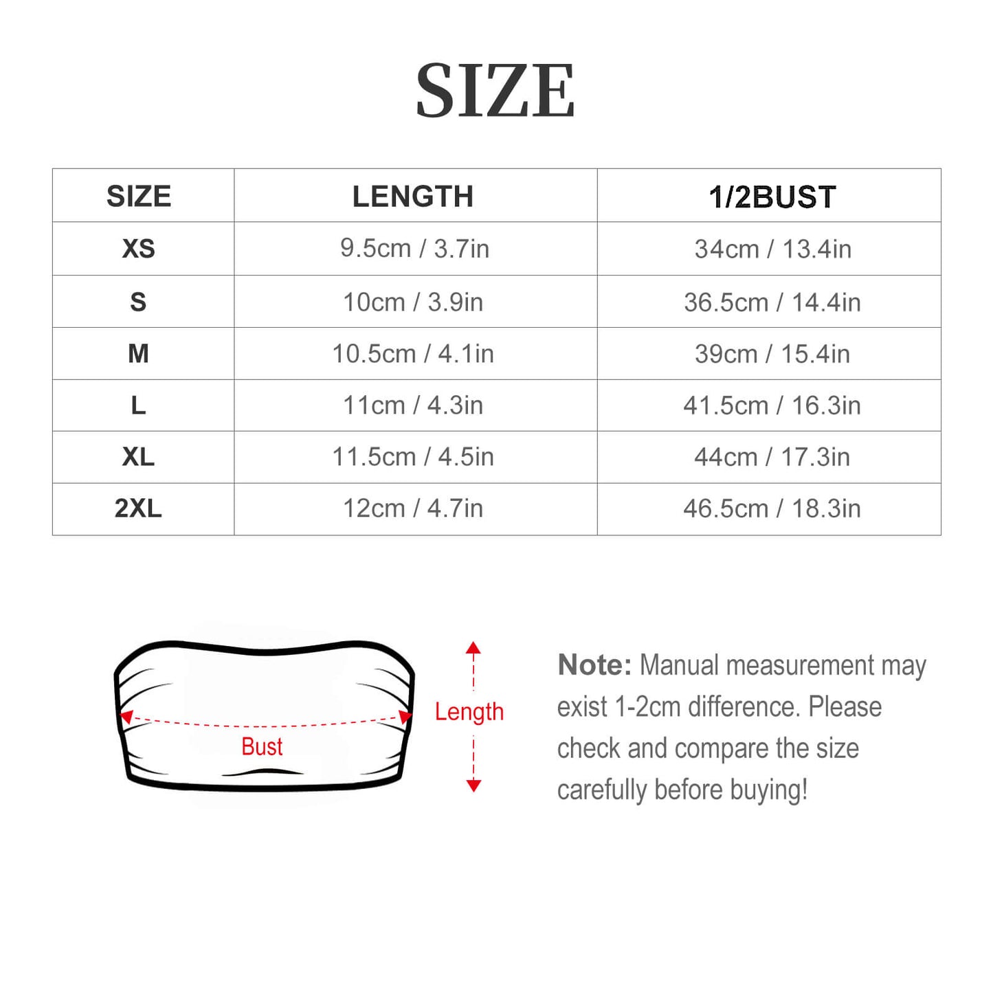 Top a Fascia Personalizzato | Bandeau Stampato per Donna