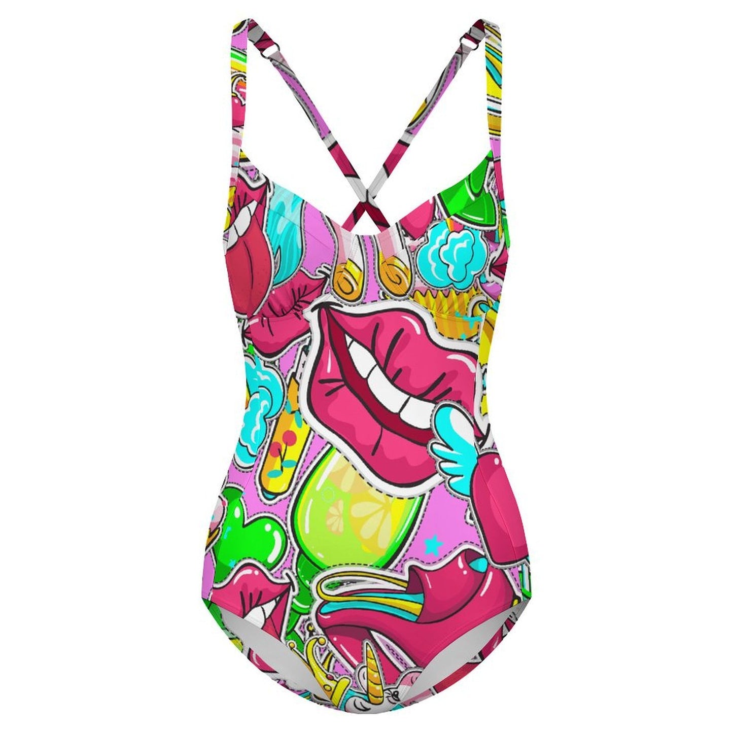 Costume intero donna personalizzabile con spalline regolabili e coppe rimovibili