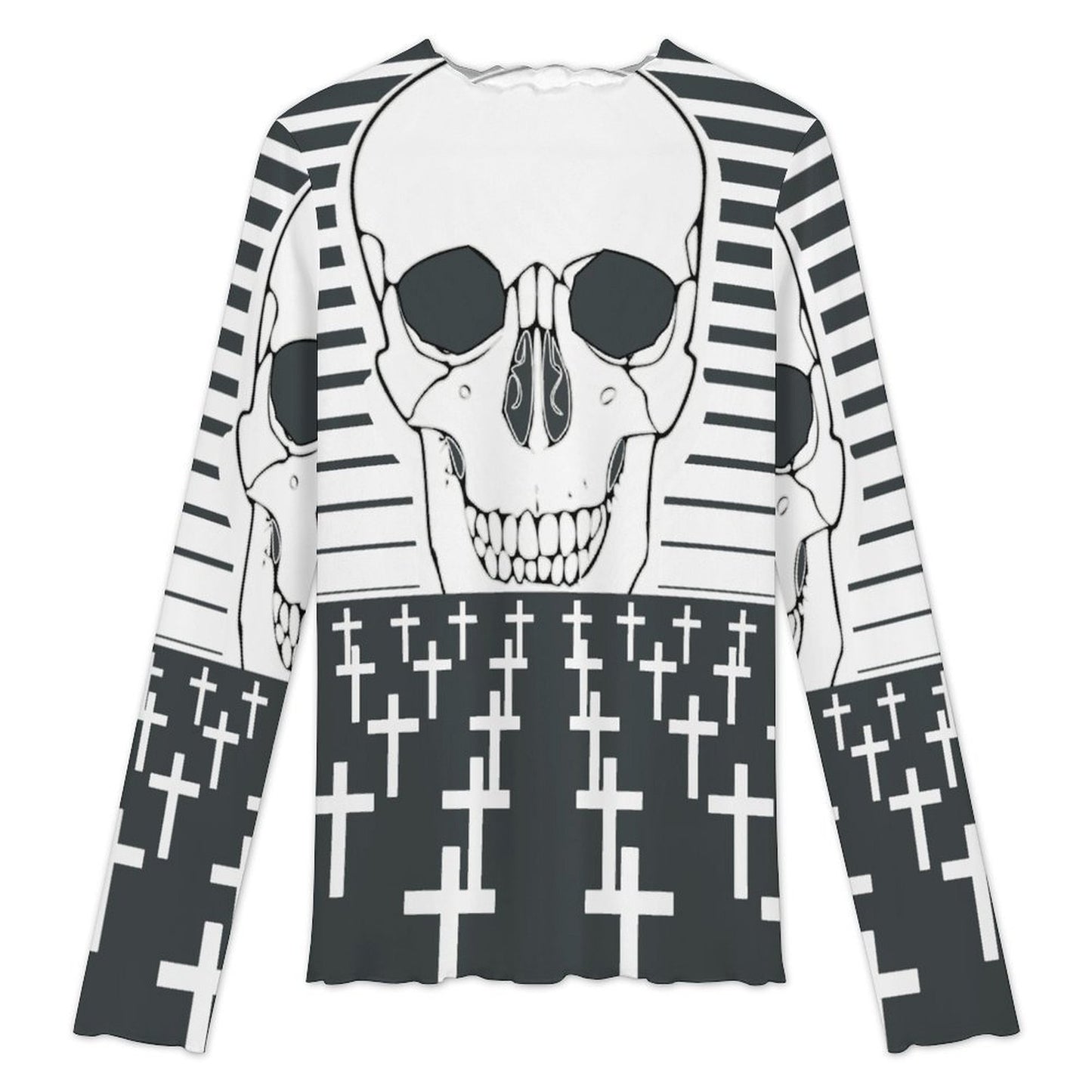 Maglia a Rete Collo Alto Maniche Lunghe Personalizzabile — Taglie S-5XL