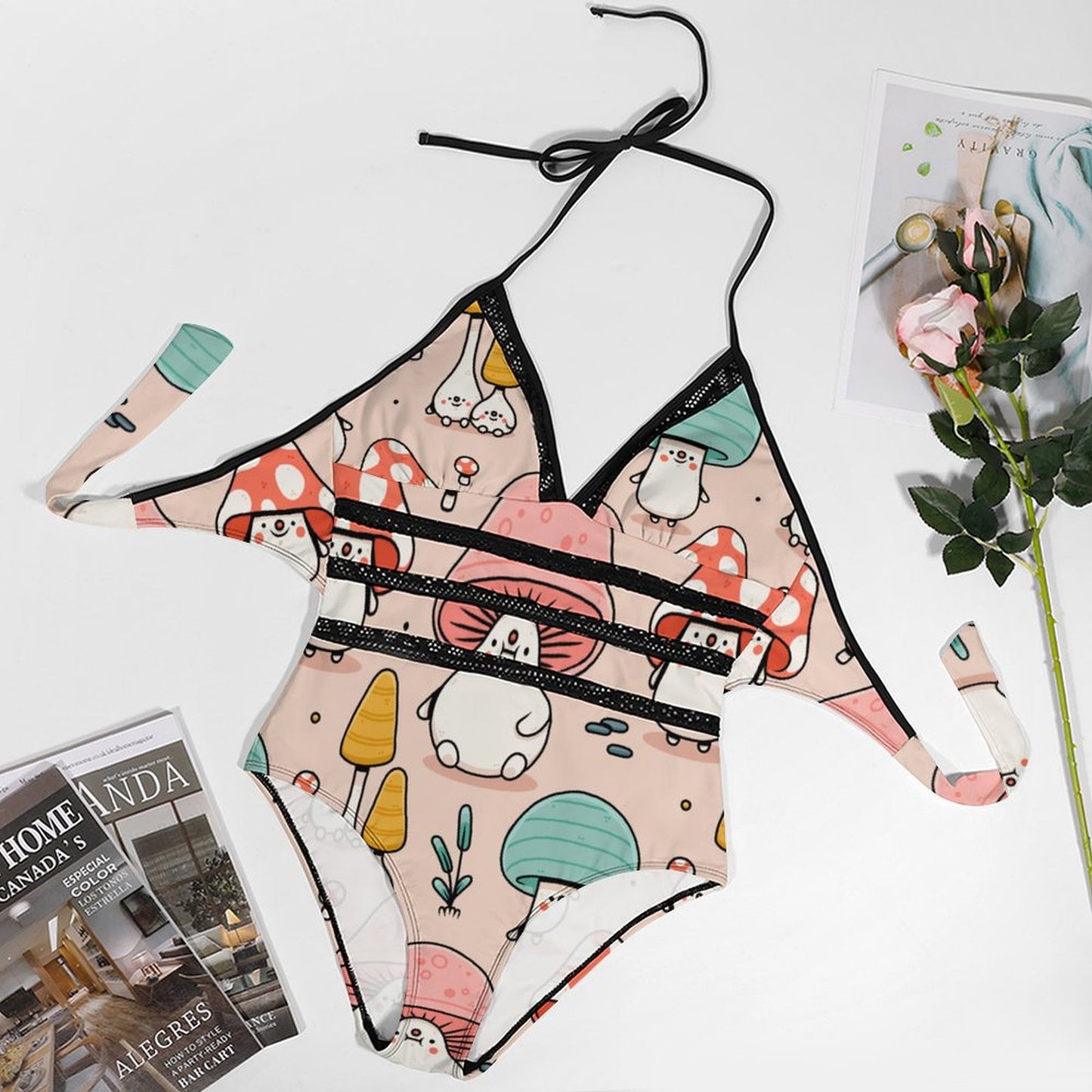 Costume Intero Donna Personalizzabile | Laccetti Regolabili | Stampa Foto