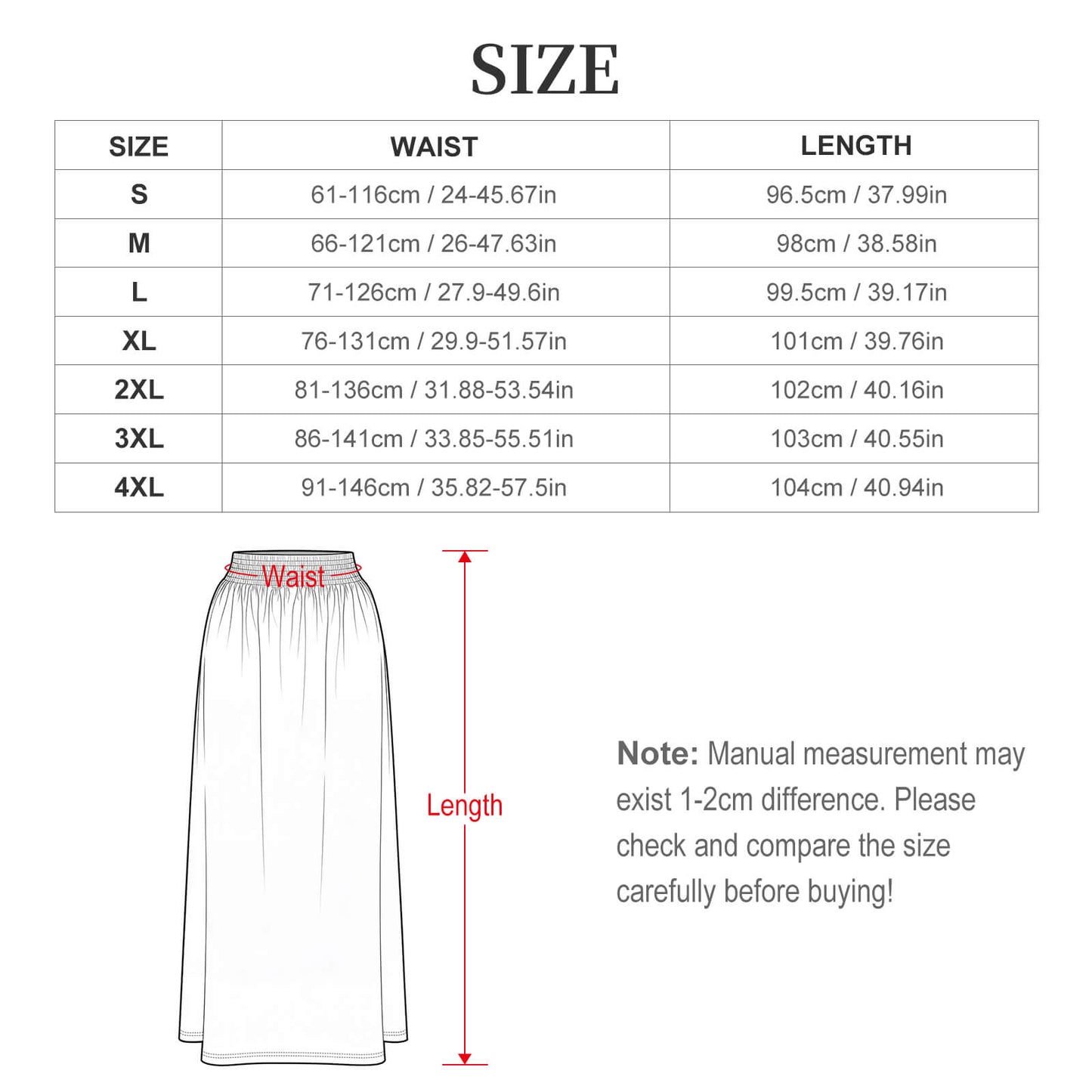 Gonna lunga donna elastica a vita alta in milk silk con stampa personalizzata a trasferimento termico