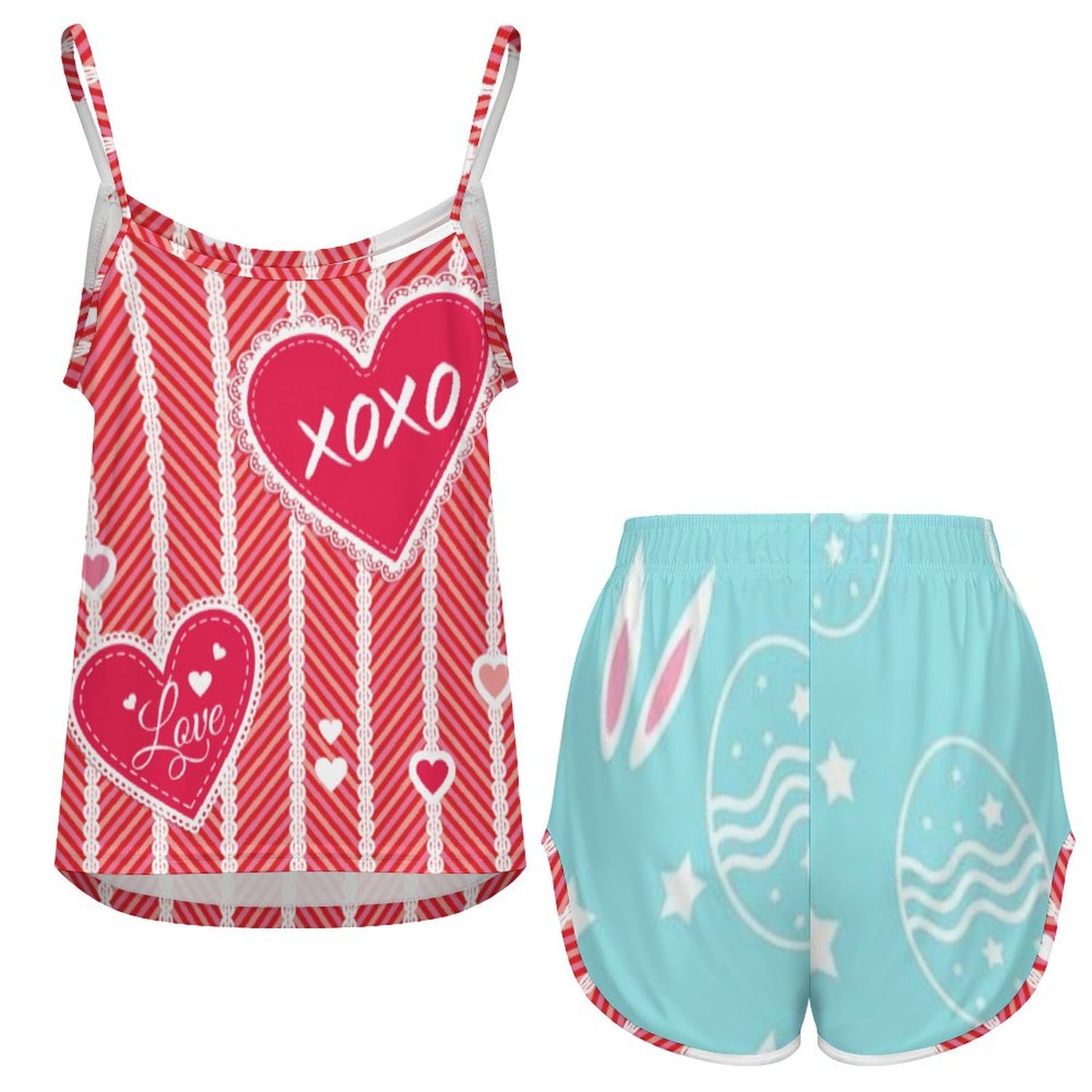 Set Pigiama Donna Personalizzato | Canotta e Shorts in Seta di Ghiaccio