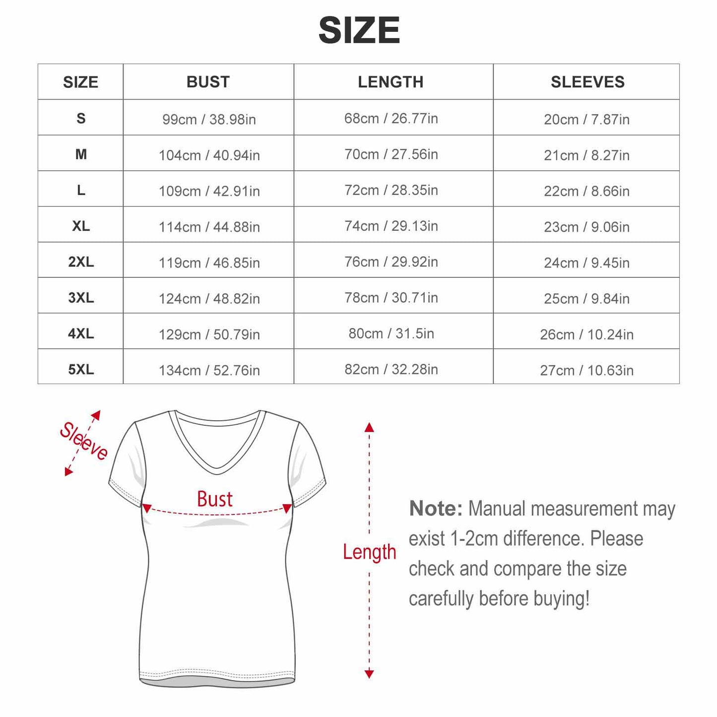 T-Shirt Personalizzata Donna con Scollo a V | Maglietta Vestibilità Comoda (Oversize)