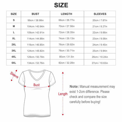 T-Shirt Personalizzata Donna con Scollo a V | Maglietta Vestibilità Comoda (Oversize)