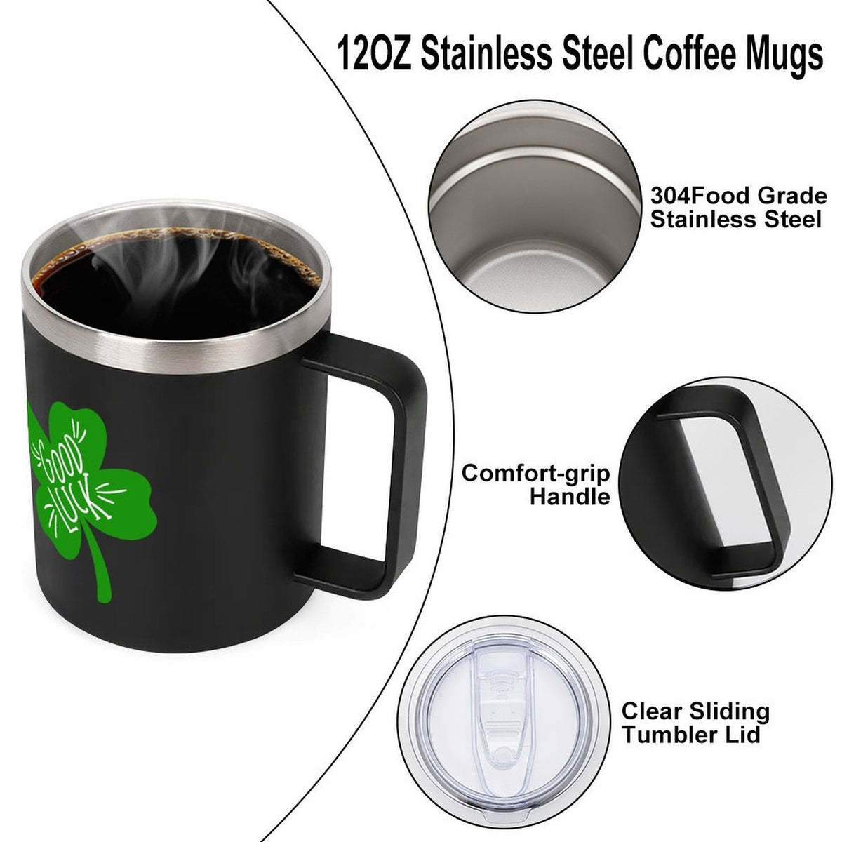 Tazza Termica Personalizzata in Acciaio Inox da 12 oz con Stampa su Misura