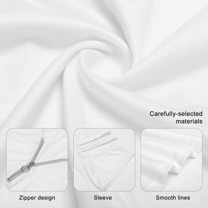 Top Spalle Scoperte con Zip | Tunica Donna Scollo a V Regolabile