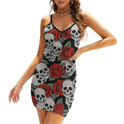 Abito Mini Bodycon Personalizzato | Vestito Sexy Spalline Sottili Regolabili