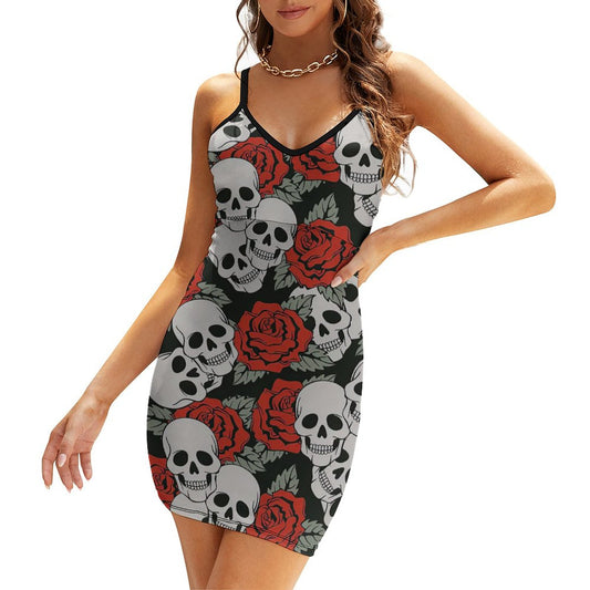 Abito Mini Bodycon Personalizzato | Vestito Sexy Spalline Sottili Regolabili