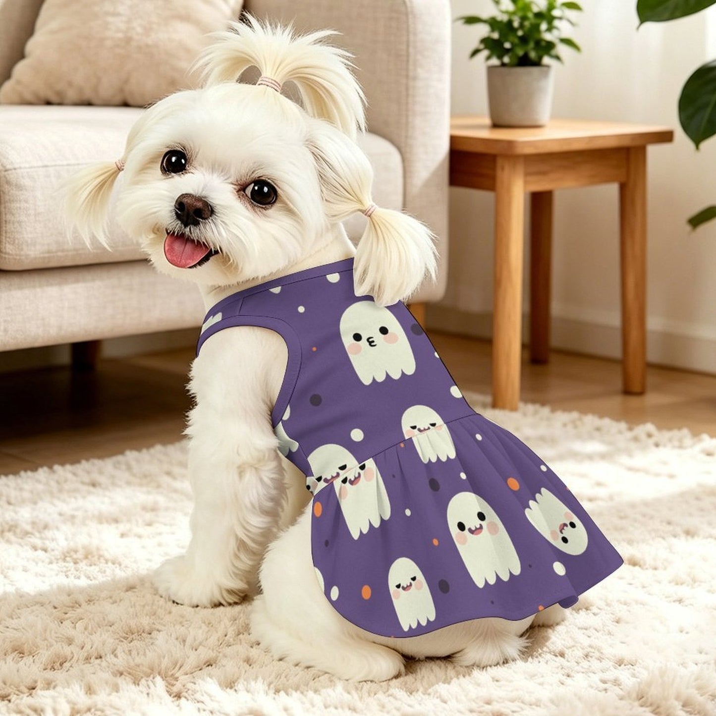 Vestito Estivo per Cani e Gatti con Balze Hawaiane e Stampa Personalizzata