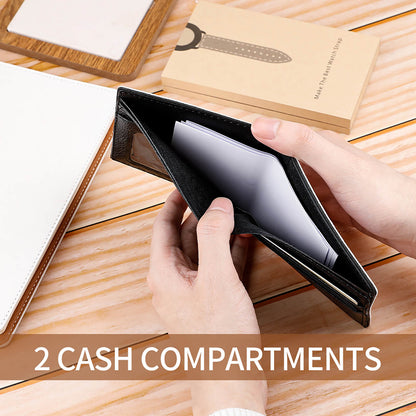 Portafoglio Minimalista Personalizzato | Portamonete Slim Effetto Pelle Saffiano