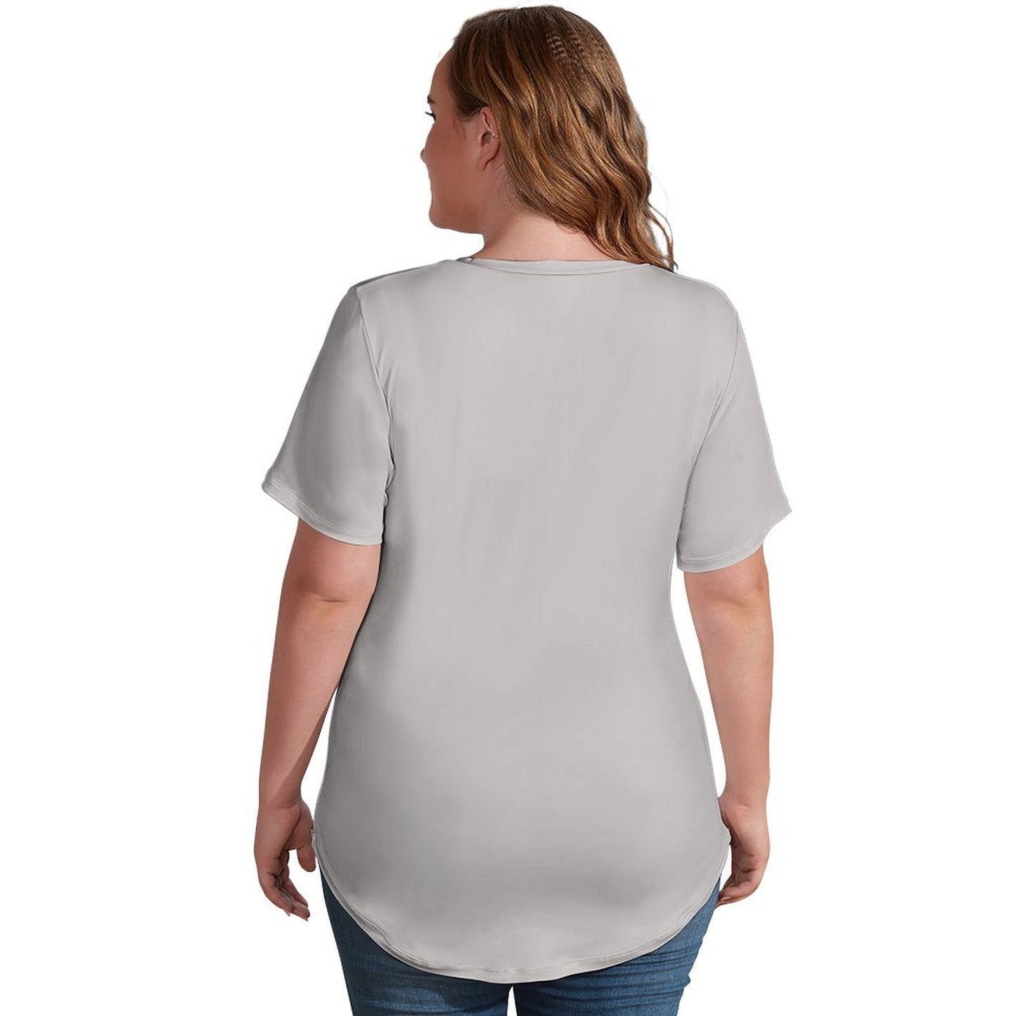 T-Shirt Personalizzata Donna con Scollo a V | Maglietta Vestibilità Comoda (Oversize)