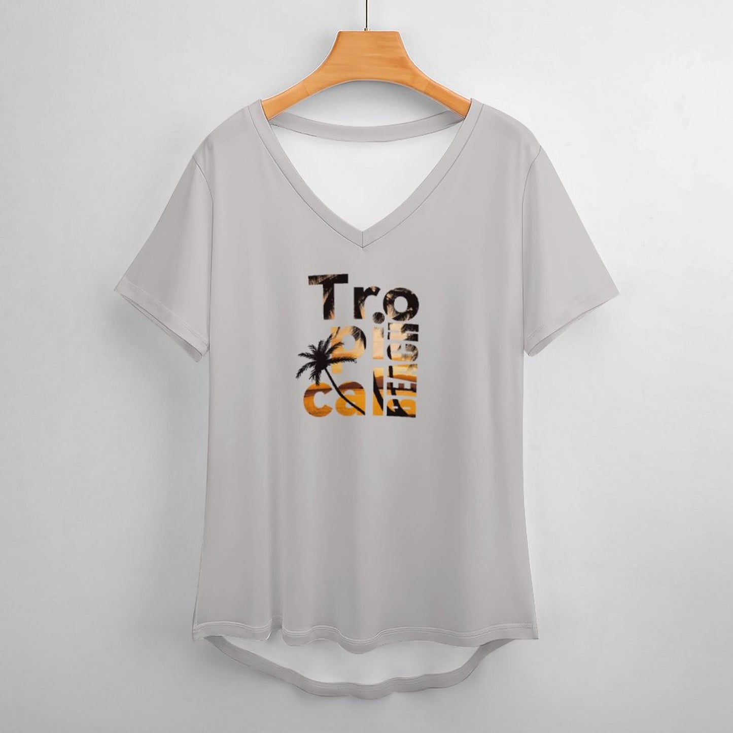 T-Shirt Personalizzata Donna con Scollo a V | Maglietta Vestibilità Comoda (Oversize)