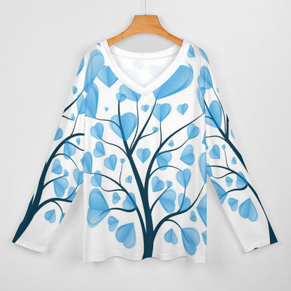-Shirt Manica Lunga Doppio Scollo V | Stampa Personalizzata | Poliestere/Spandex