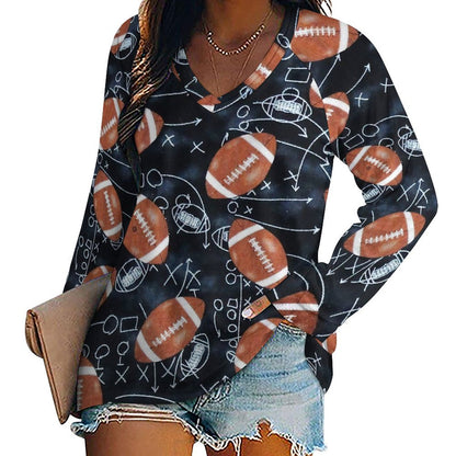 T-Shirt Oversize Donna Scollo V | Doppio Strato Anti-Piega | S-5XL