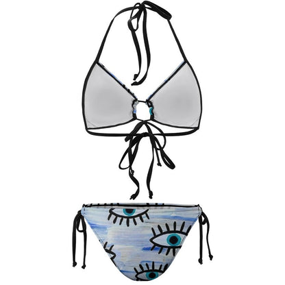 Bikini Arricciato con Laccetti | Costume String Regolabile Personalizzato