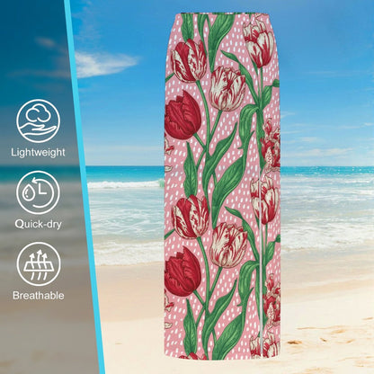 Gonna Lunga Copricostume Personalizzata in Rete | Maxi Skirt Trasparente con Spacco