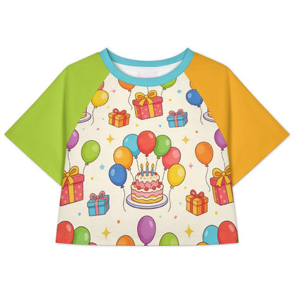 T-Shirt Crop Personalizzata con Maniche a Contrasto
