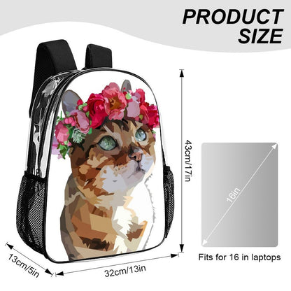 Zaino Trasparente Personalizzato 17" in PVC Heavy-Duty con Spallacci Ammortizzati