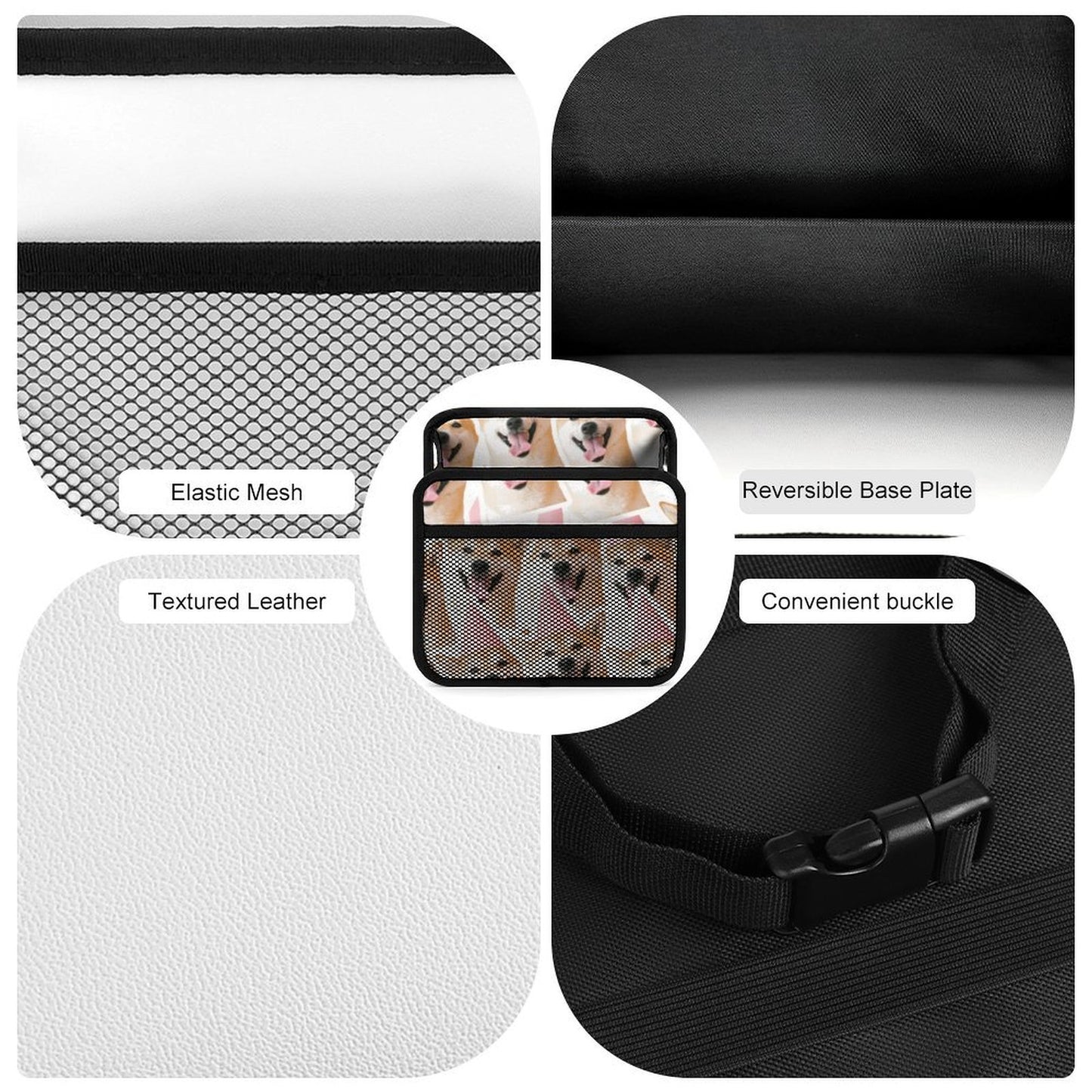 Tasca organizer per sedile auto in ecopelle PU con tasche a rete personalizzabile