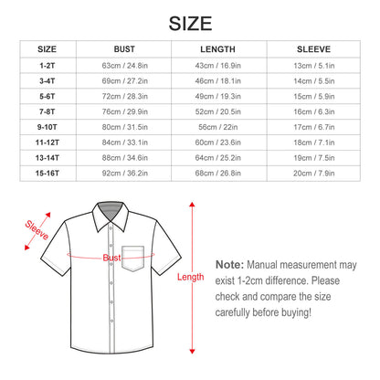 Camicia Bambino Personalizzata Maniche Corte | Stampa Foto su Camicia