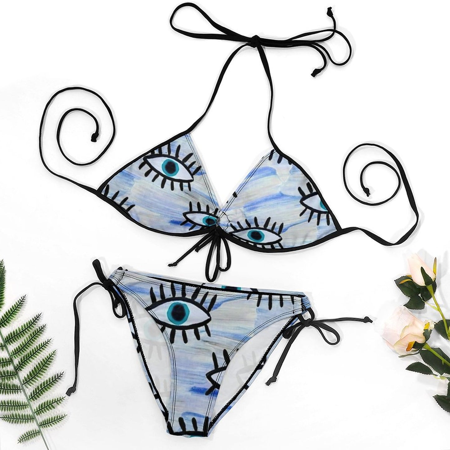 Bikini Arricciato con Laccetti | Costume String Regolabile Personalizzato