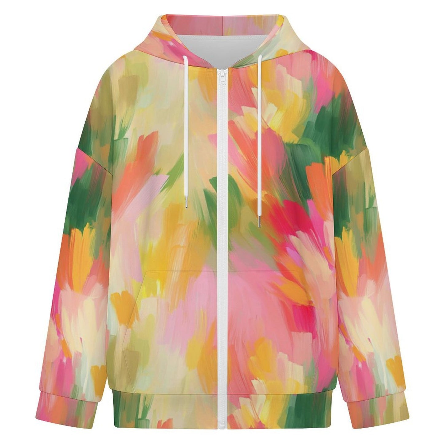 Felpa donna con cappuccio e zip completa in tessuto ad aria personalizzabile