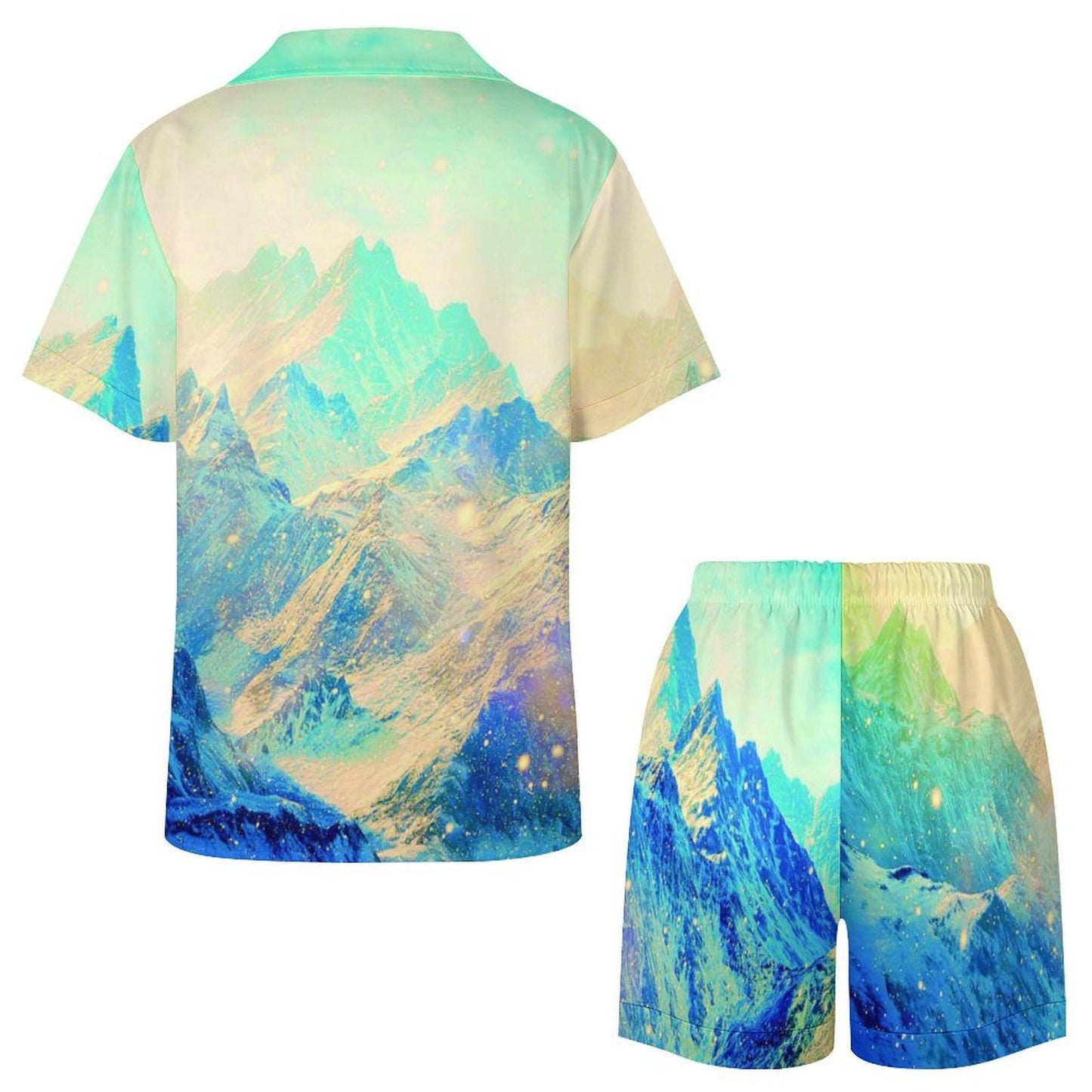 Completo pigiama donna in raso con collo alla cubana personalizzabile