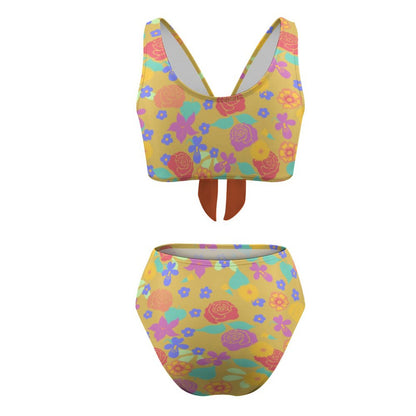 Bikini Vita Alta Personalizzato | Set Mare Nodo Frontale Modellante