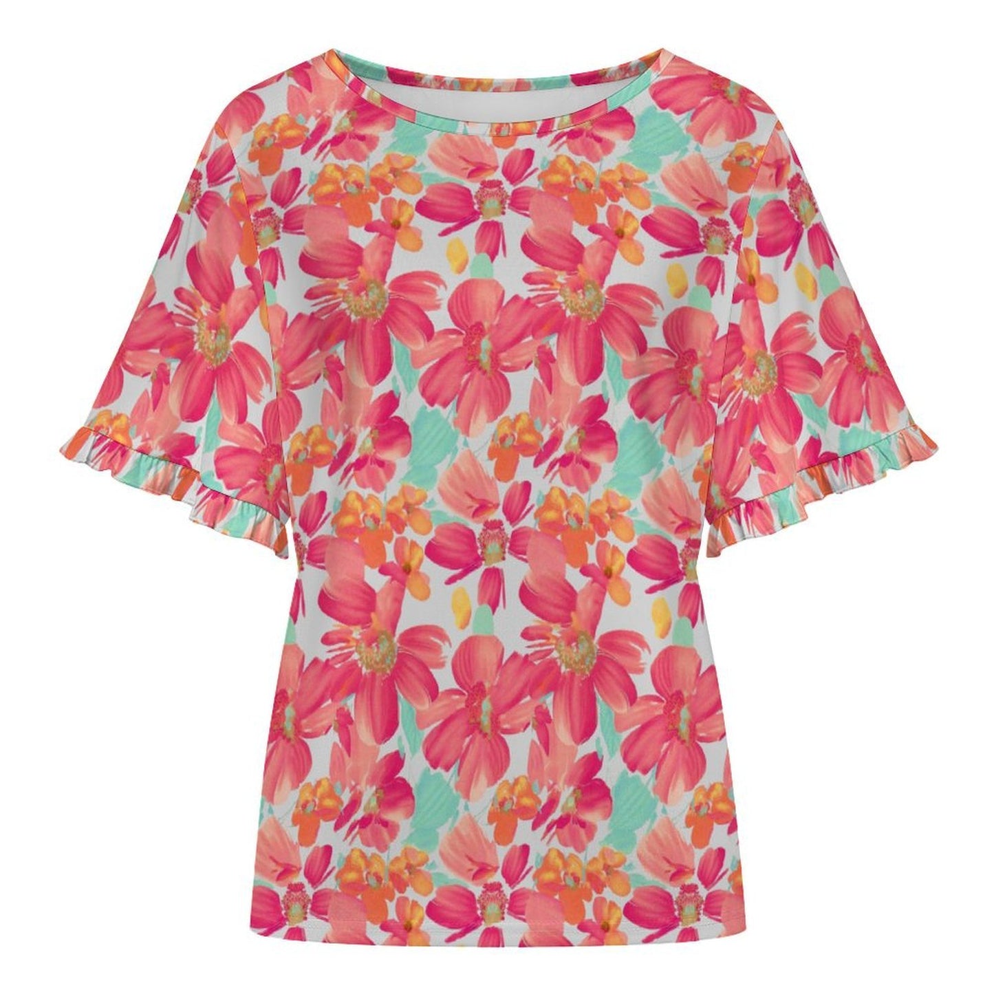 T-shirt con Maniche a Volant Personalizzata