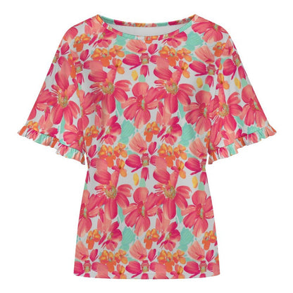 T-shirt con Maniche a Volant Personalizzata