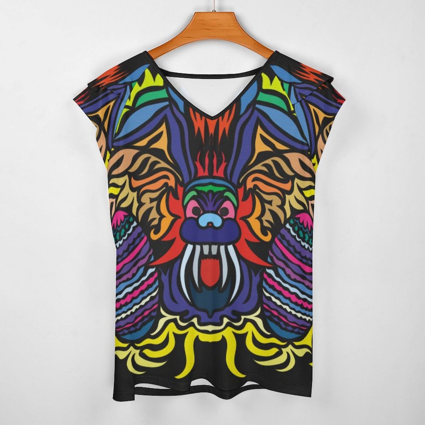 T-Shirt Donna Scollo V e Volant BUT | Personalizzata | Poliestere/Spandex