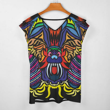 T-Shirt Donna Scollo V e Volant BUT | Personalizzata | Poliestere/Spandex
