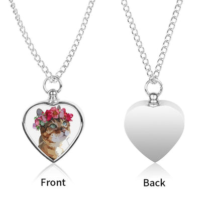 Collana Commemorativa Personalizzata con Foto per Animali | Ciondolo Urna