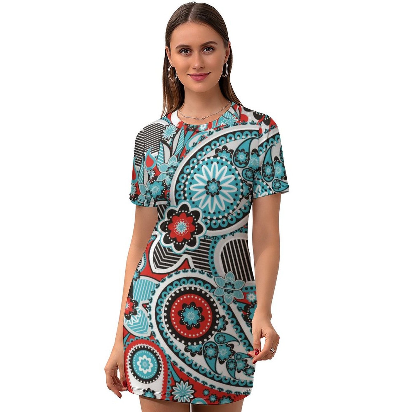 Vestito Corto Aderente Personalizzato | Maniche Corte 95% Poliestere Non Restringe