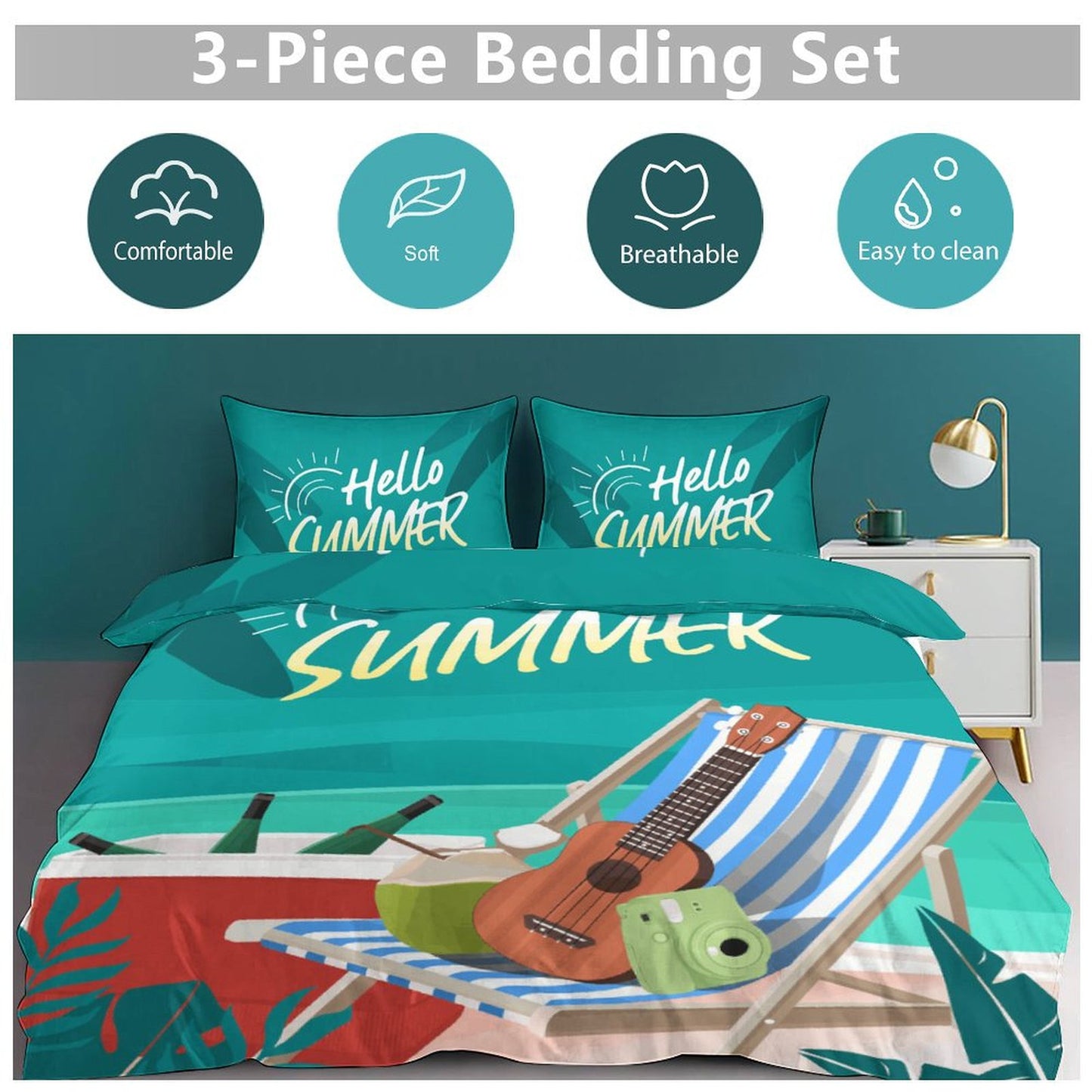 Set Copripiumino Personalizzato 3 Pezzi | Tessuto Spazzolato Addensato | Caldo & Morbido