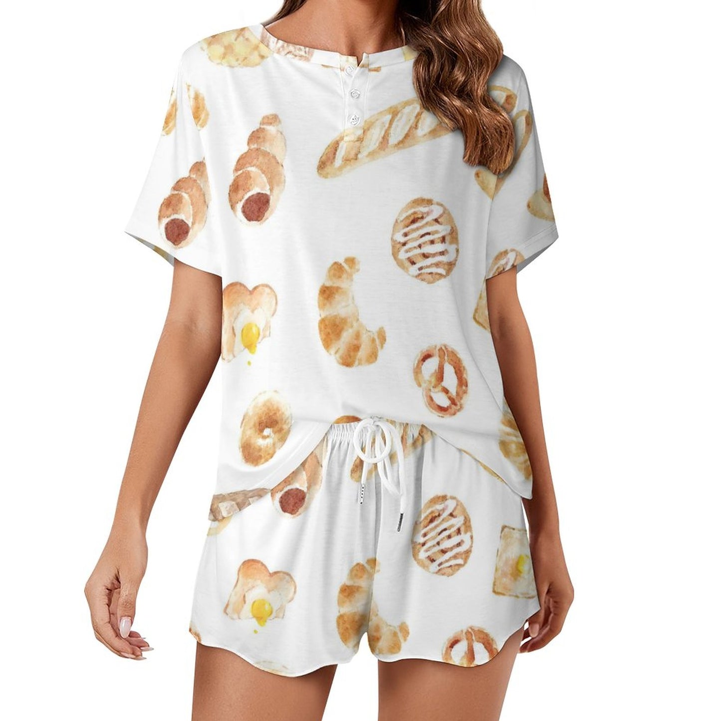 Set Loungewear Donna Personalizzato | Pigiama Corto Effetto Cotone