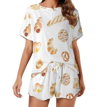 Set Loungewear Donna Personalizzato | Pigiama Corto Effetto Cotone
