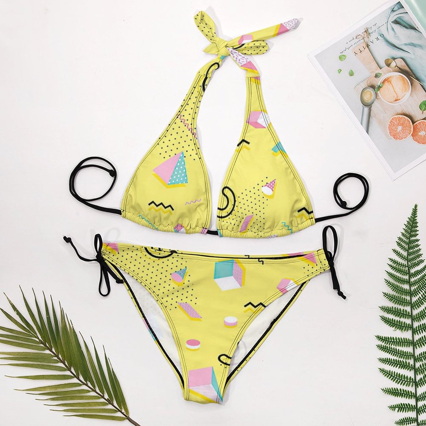 Bikini Triangolo Spalline Larghe | Costume Halter Supporto Extra
