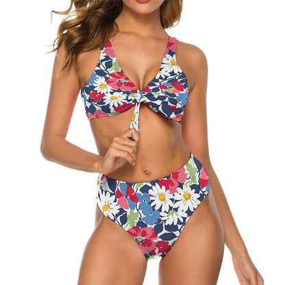 Bikini a Vita Alta Personalizzato | Costume Due Pezzi con Nodo Frontale