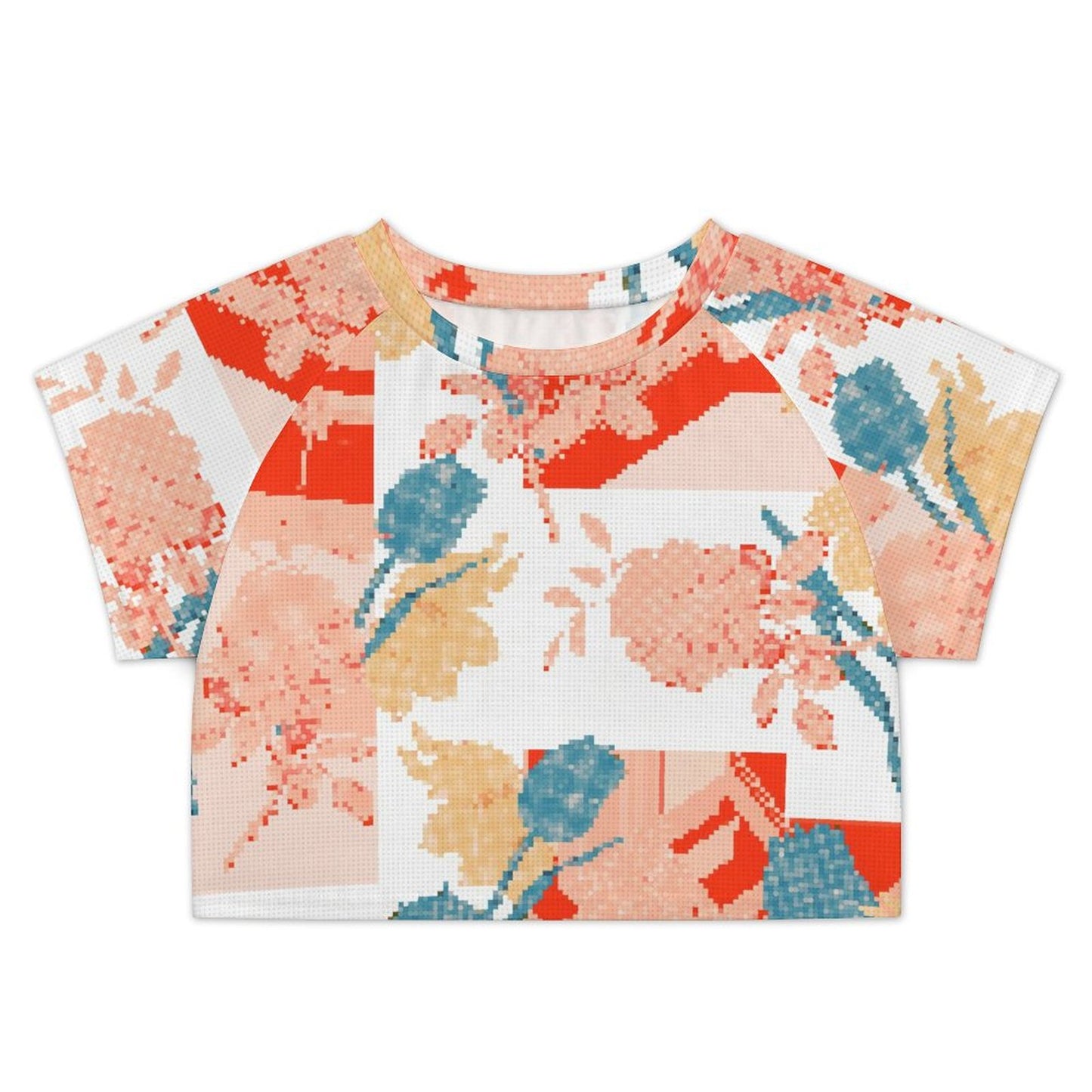 T-Shirt Crop Raglan Personalizzata | Maglietta Corta da Ragazza con Foto
