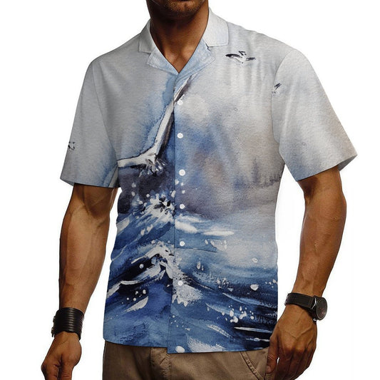 Camicia Uomo Cotone Collo Cubano Manica Corta Personalizzabile