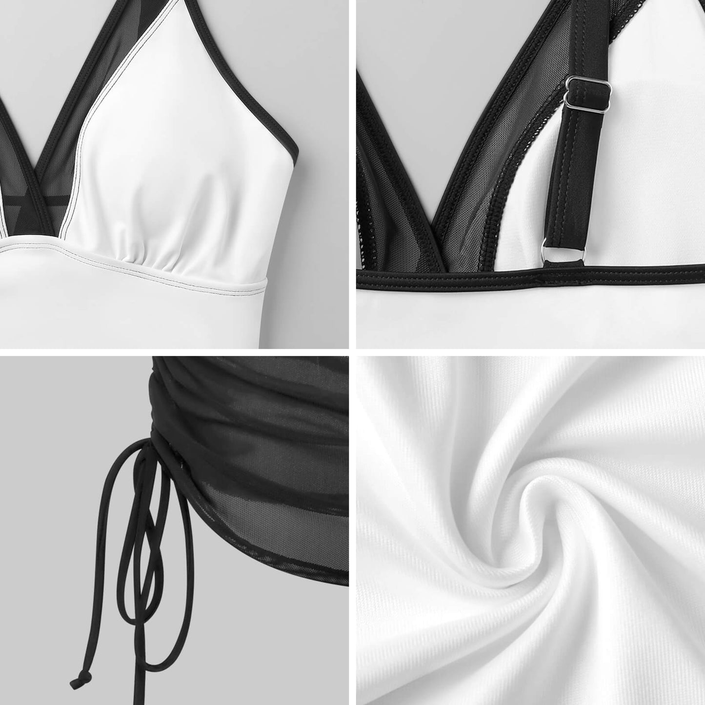 Costume Intero Donna con Tummy Control e Scollo a V in Rete — Personalizzabile con Stampa, dalla S alla 2XL