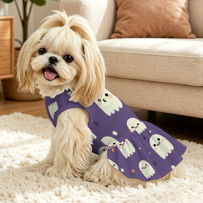 Vestito Estivo per Cani e Gatti con Balze Hawaiane e Stampa Personalizzata