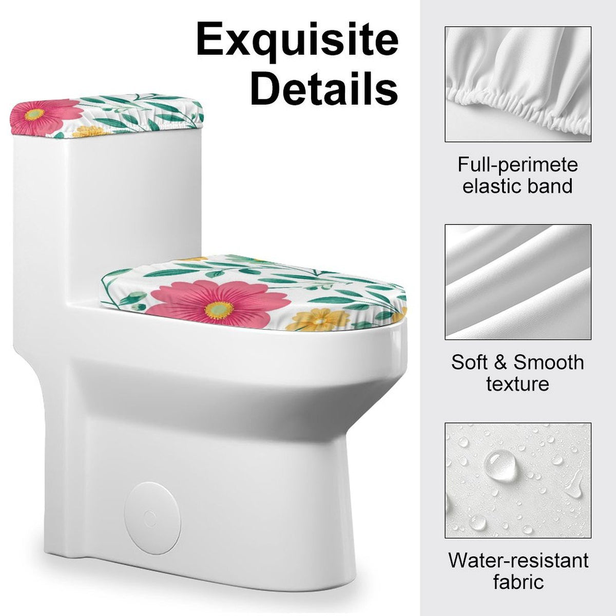Set Copriwater Personalizzabile 2 Pezzi in Poliestere per Bagno