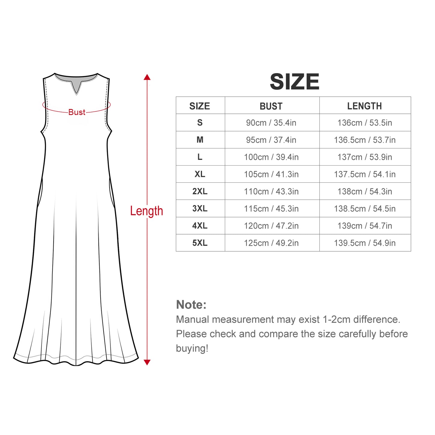 Abito Maxi Lungo Personalizzato | Vestito a Colonna Senza Maniche (S-5XL)